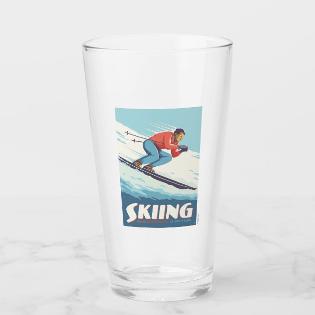 Verre Ski est croire Retro Print (Devant)