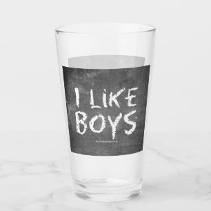 Verre SlipperyJoe's J'aime les garçons tableau noir sale