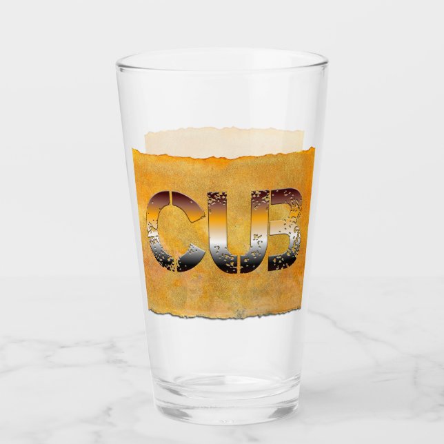 Verre SlipperyJoe's petit ours mot orange-brun pro (Devant)