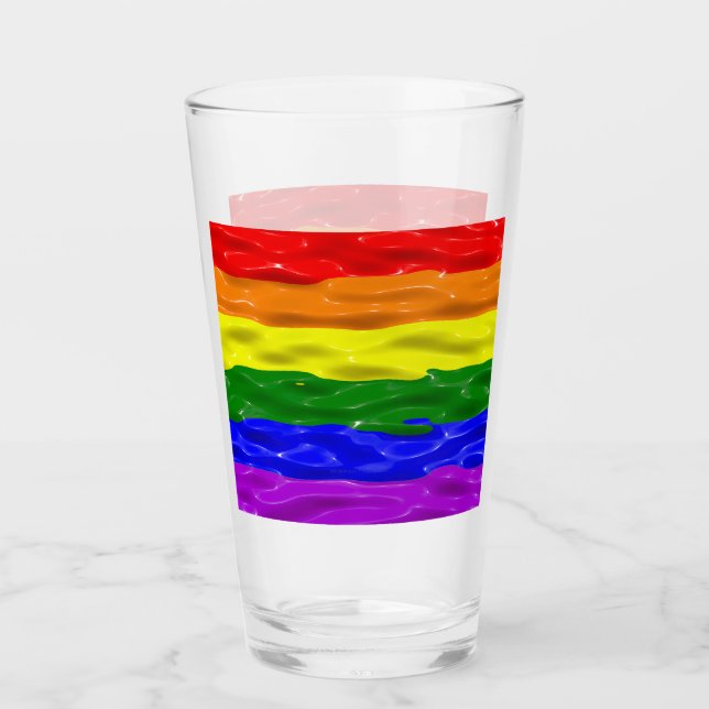 Verre SlipperyJoe's rainbow pride couleurs liquide brill (Devant)
