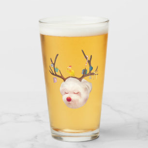 Verre Smile Pup : bois de renne de Noël Bichon