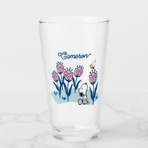 Verre Snoopy d'arachides et Fleur de bois Ajouter Votr