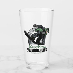 Verre Snowboard personnalisé Snow Boarder Shredding 