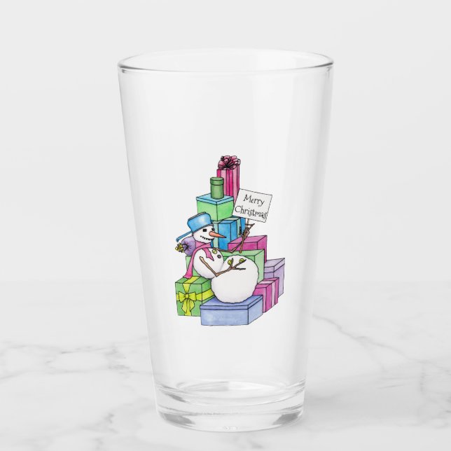 Verre Snowman chahut sur les cadeaux (Devant)