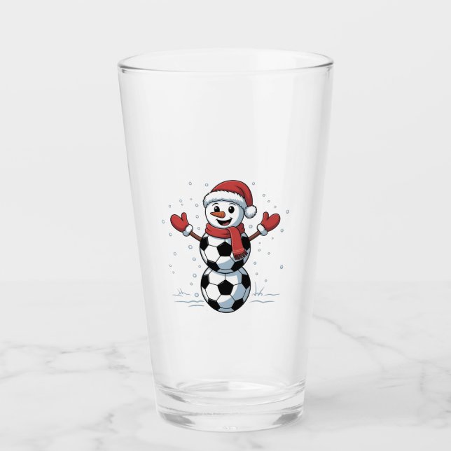 Verre Snowman Soccer Noël Père Noël Baseball Sport (Devant)