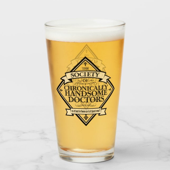 Verre Société des docteurs Chroniquement beaux - drôle D (Devant (rempli))