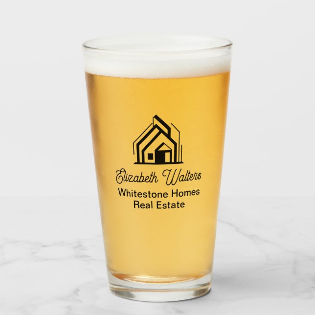 Verre Société immobilière Logo de Realtor personnalisé (Devant (rempli))
