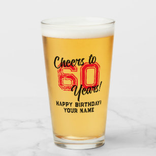 Verre Soirée à 60 ans 60e anniversaire bière cadeau en v