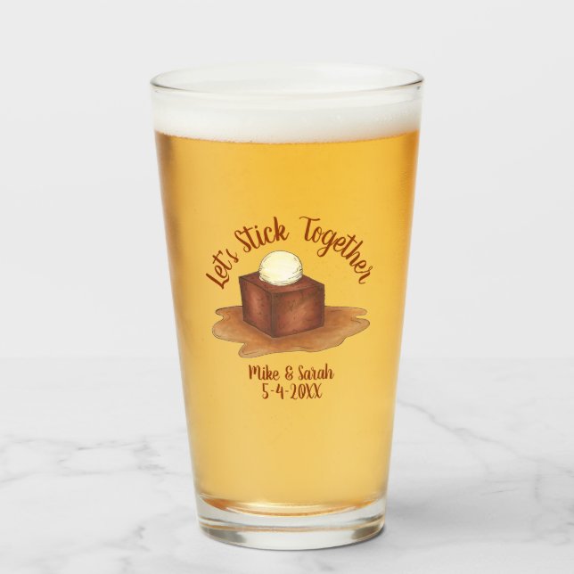 Verre Soirée de mariage fiançailles Sticky Toffee Puddin (Devant (rempli))