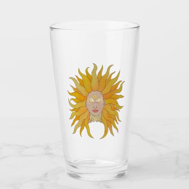 Verre Soleil or jaune inspiré (Devant)