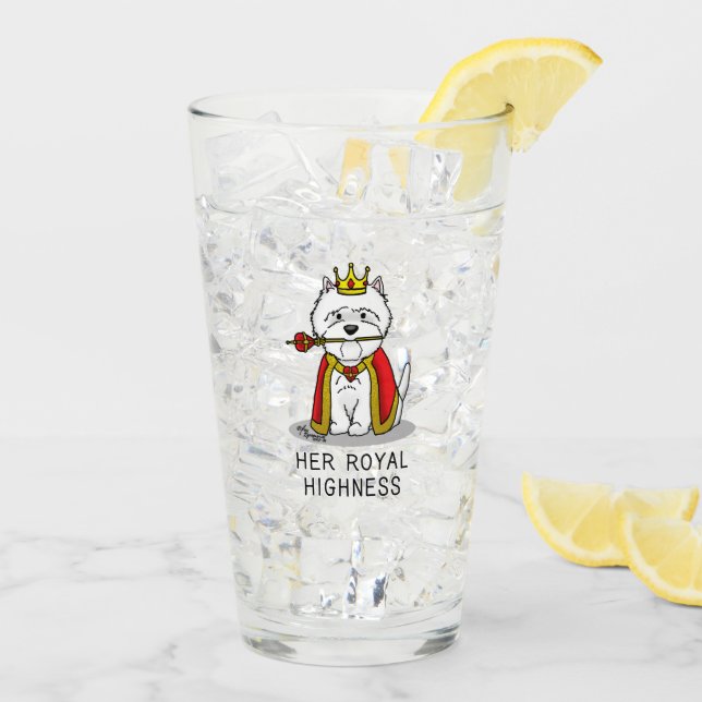 Verre Son Altesse Royale la reine Westie Chien (Dos glace)