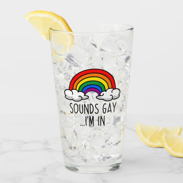 Verre SONS GAY I'M IN - Joli Rainbow (Devant glace)
