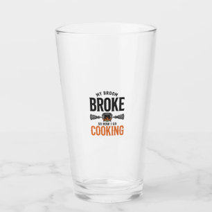 Verre Sorcière cuisine Mon balai cassé Drôle Vintage_1