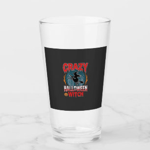 Verre Sorcière d'Halloween folle balai volant design d'h