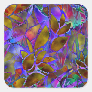 Verre souillé d'abrégé sur floral autocollant