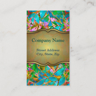 Verre souillé d'abrégé sur floral carte de visite