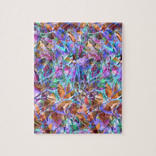 Verre souillé d'abrégé sur floral puzzle (Vertical)