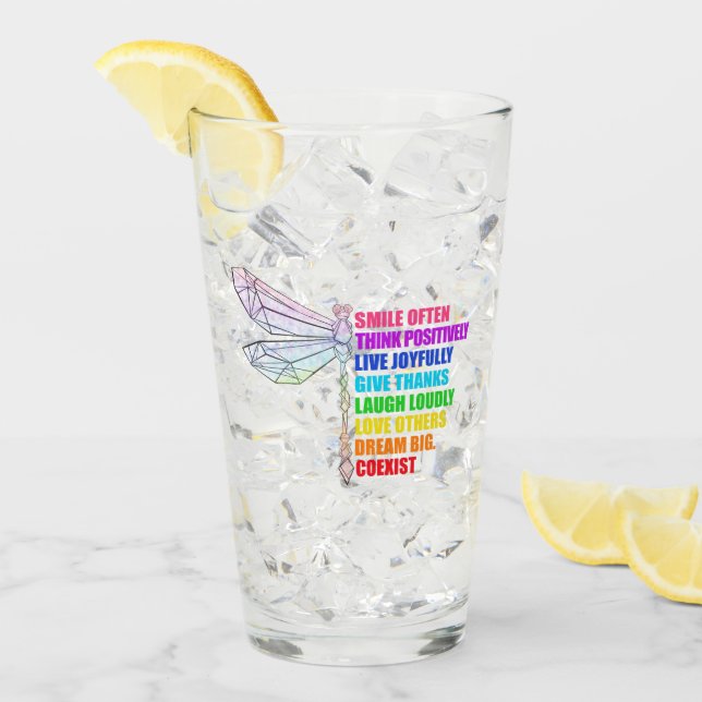 Verre Sourire de libellule Pensez souvent de manière pos (Devant glace)