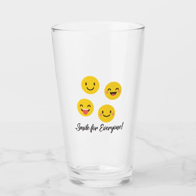 Verre Sourire Emoji pour tous (Devant)