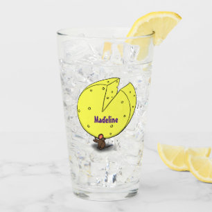 Verre Souris mignonne avec dessin animé au fromage