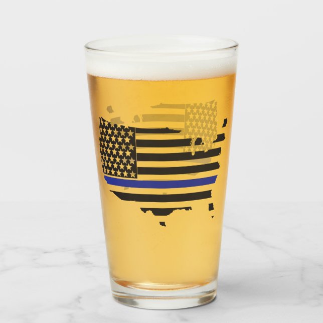 Verre Soutien de la police de la Ligne Bleue mince, État (Devant (rempli))