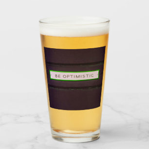 Verre Soyez Optimiste Mots Positifs Aspect Rustique