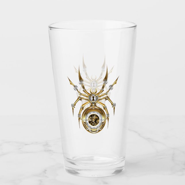 Verre Spider Steampunk sur Arrière - plan pourpre (Devant)