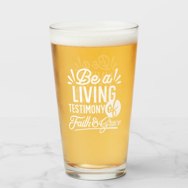 Verre Spiritual Living Testimony Faith and Grace Quote (Devant (rempli))