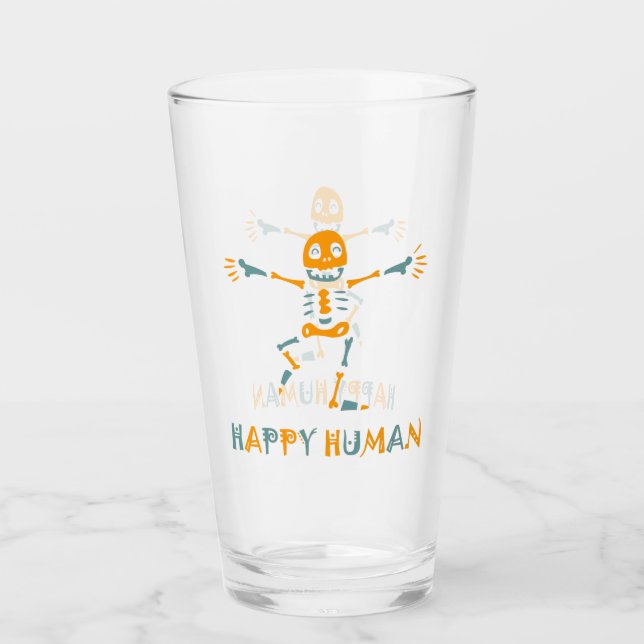 Verre Squelette humain heureux (Devant)