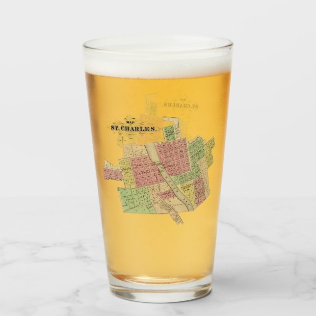 Verre St Charles ILLINOIS 1871 CARTE FOX RIVER KANE COMT (Dos (rempli))