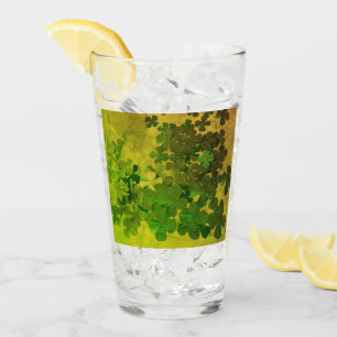 Verre St. Patrick's Day et Good Luck,  trèfle à quatre