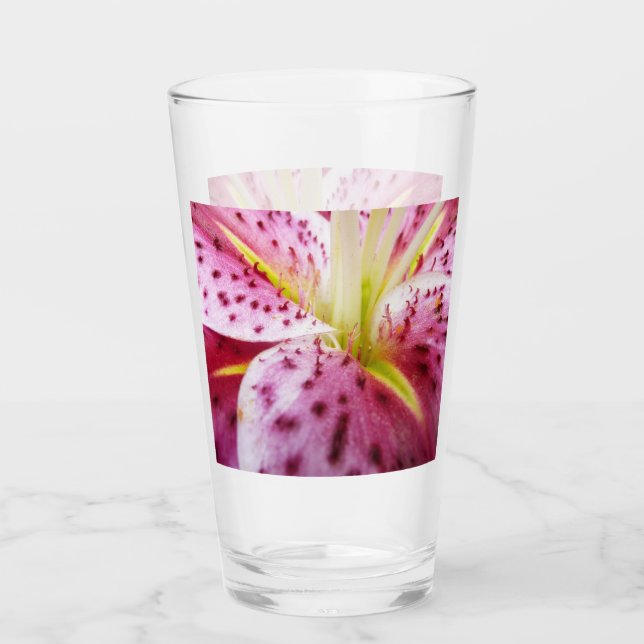 Verre Stargazer Lily brillant Magenta Floral (Devant)