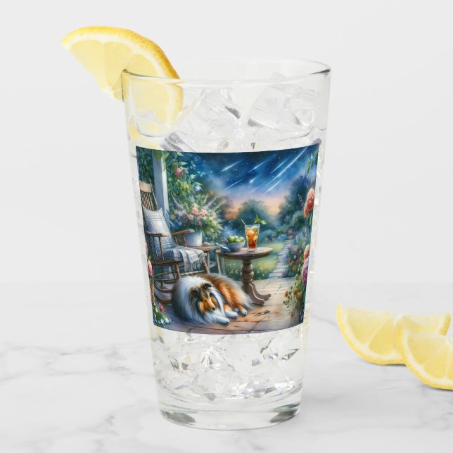 Verre Starlit Garden Porch Sheltie Dream (Devant glace)