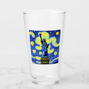 Verre Starry Night Statue De Liberty New York