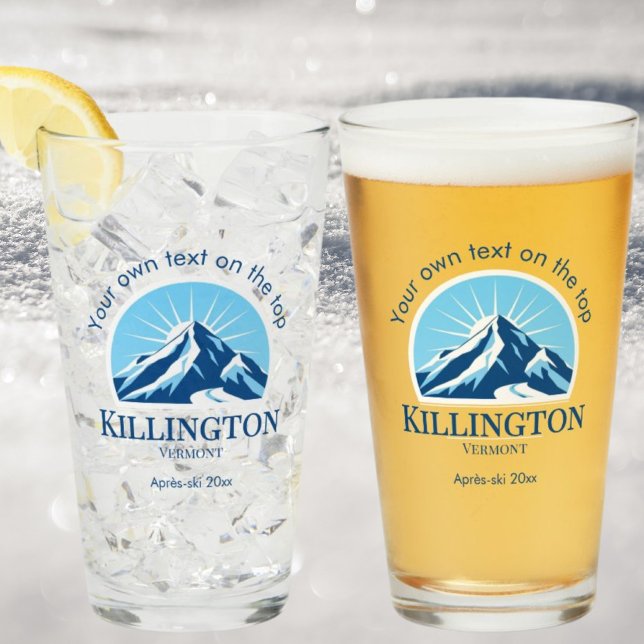 Verre Station de ski Killington Vermont boit de la bière (Créateur téléchargé)