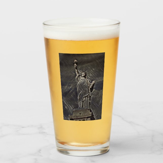 Verre Statue de la peinture de liberté (Devant (rempli))