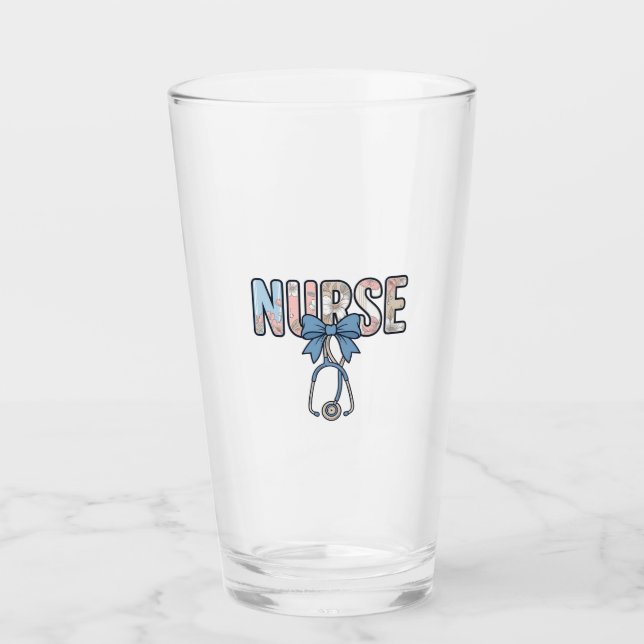 Verre Stéthoscope Nurse Bow Floral Vintage (Devant)