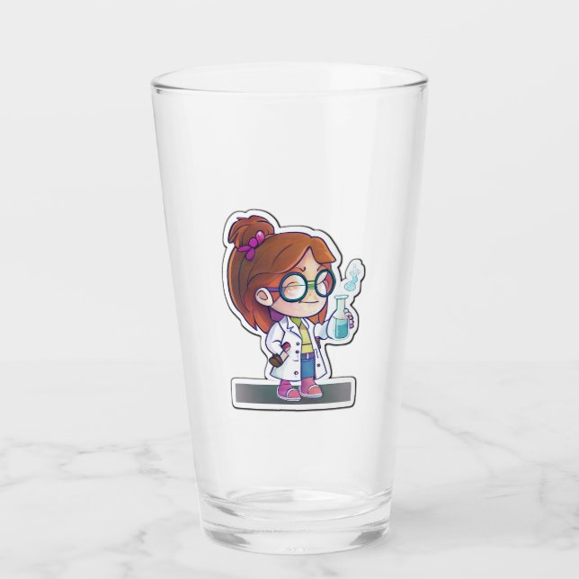 Verre Sticker de la scientifique de fille Tumbler en ver (Devant)