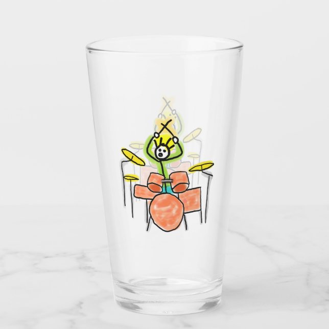 Verre Stickman batteur (Devant)