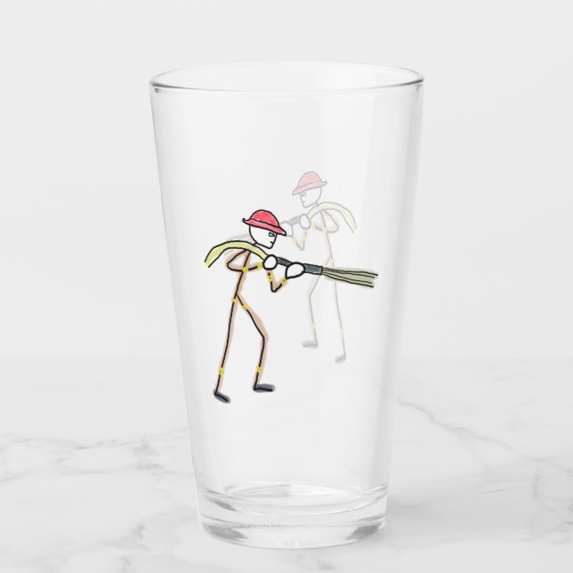 Verre Stickman Pompier (Devant)