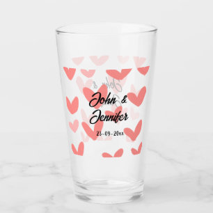 Verre style de texte minimal simple blanc mariage cœur r