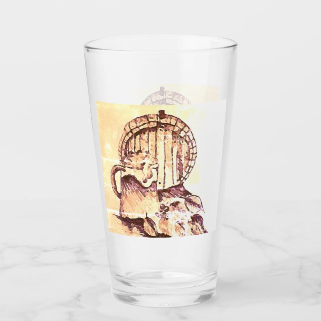 Verre Stylo et dessin à l'encre d'un keg (Devant)