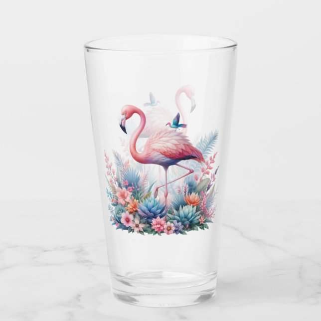 Verre Sublimation Flamant rose rose-95160 (Devant)