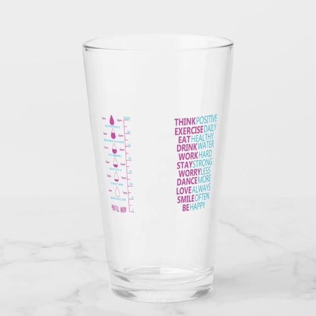 Verre Suivi d'eau motivationnel (Devant)