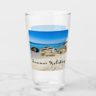 Verre Summer Holiday Belle photo de plage avec texte