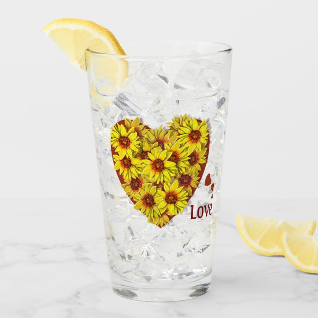 Verre Sunflower Heart Drinking Glass (Devant glace)