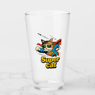 Verre Super Chat Volant avec Poisson 