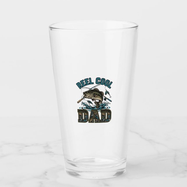 Verre Super Papa Pêche à la Bass Conception Vectorielle  (Devant)