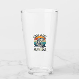 Verre Super Papy Pêche Vintage Chemise Coucher de Soleil