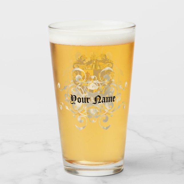 Verre Surnom Quintana personnalisé Bouclier d'armoiries  (Dos (rempli))